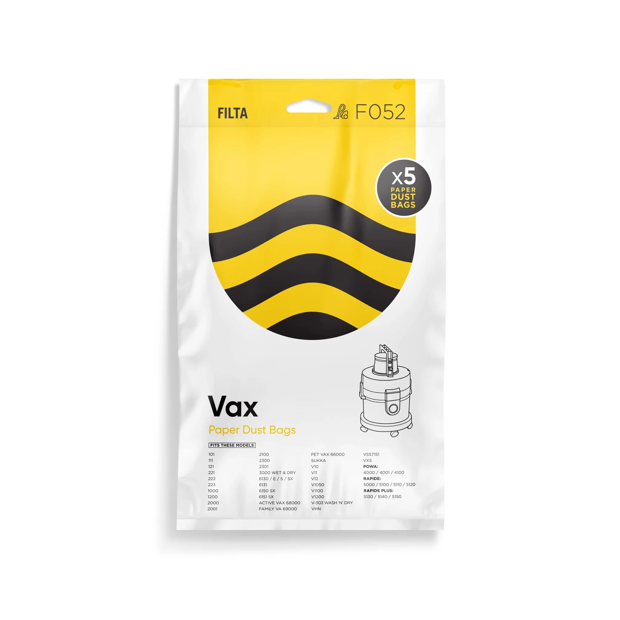 Vac Bags for VAX F052 x 5