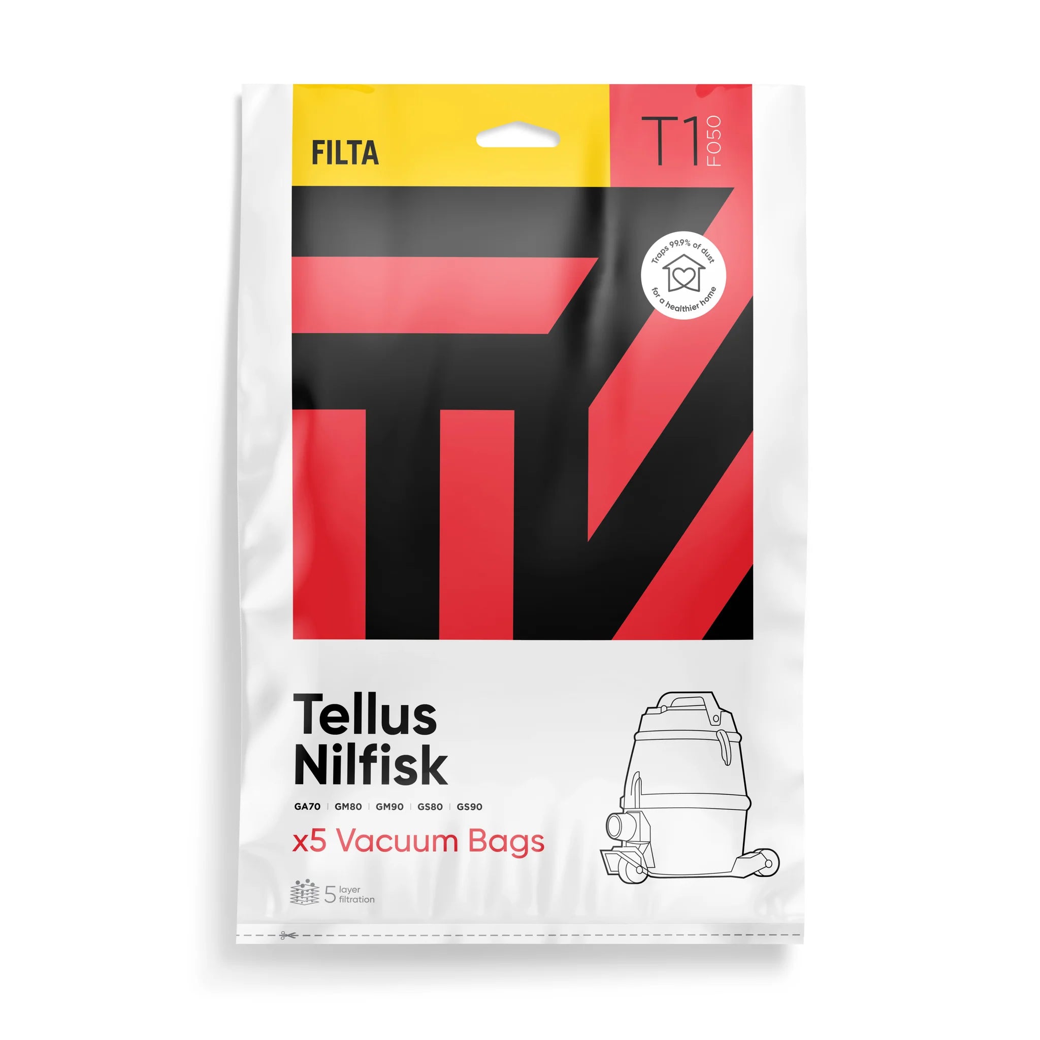 Vac Bags for TELLUS GM80/90 Blue Ring F050 x 5