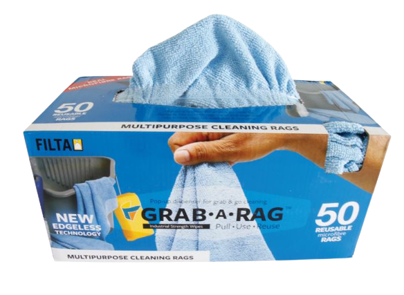 GRAB-A-RAG Microfibre BLUE Rags 50/box – Northland Cleaning Supplies