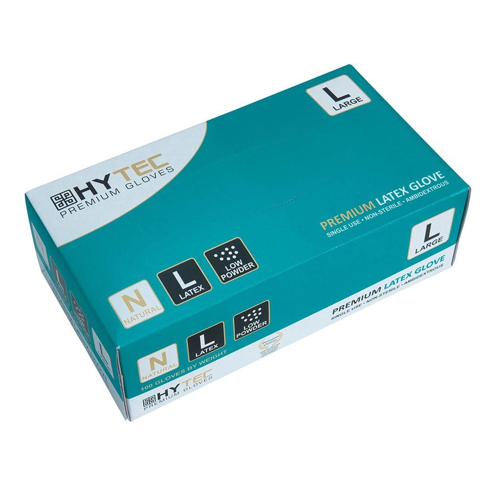Gloves Hytec LATEX Large L/P 10pkt/ctn