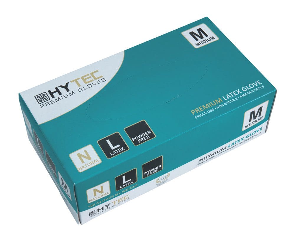 Gloves Hytec LATEX Medium P/F 10pkt/ctn